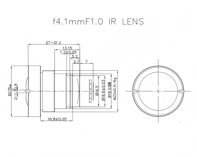 F1.0 4.1mm focal length thermal imaging lens